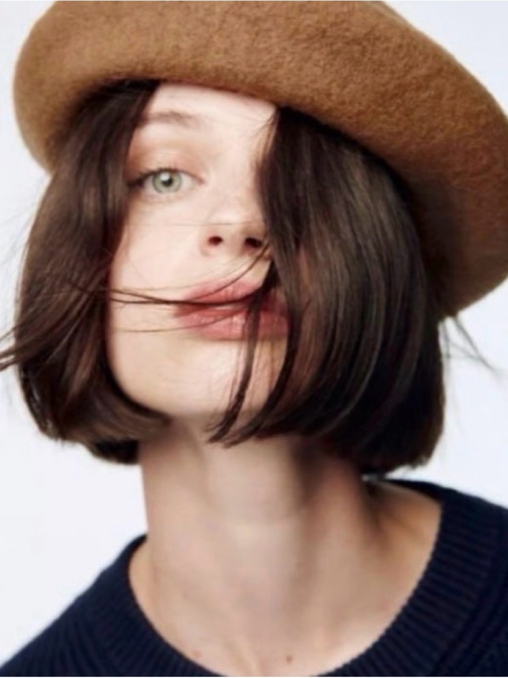 Zara S-M Camel Wool Beret - Classic Hat